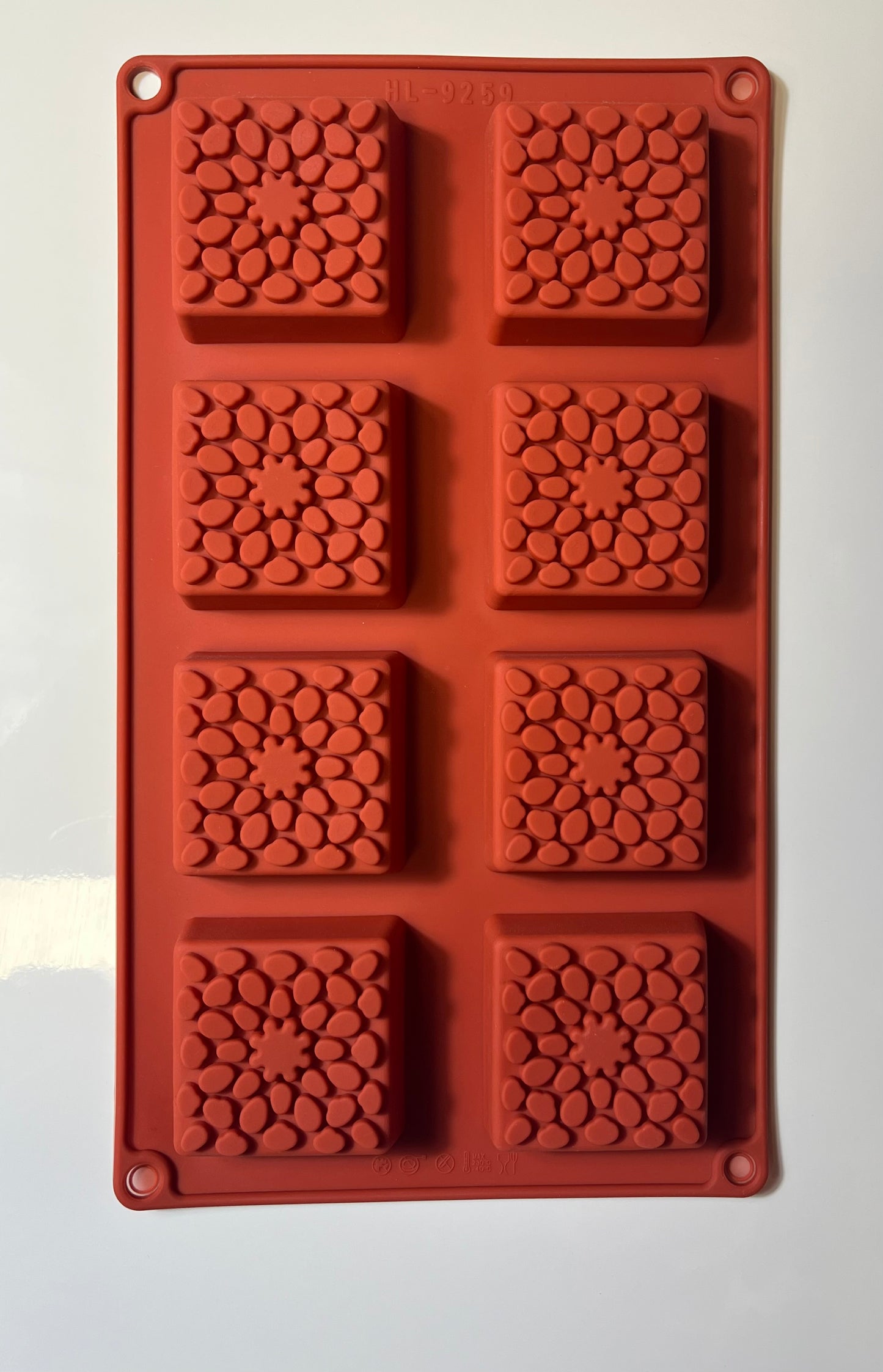 Moule silicone 8 carrés à motif