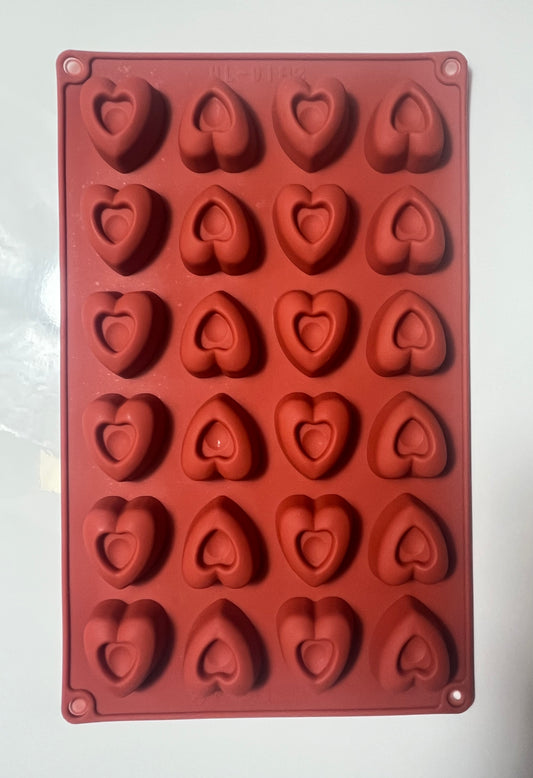 Moule silicone 24 mini savarins coeur