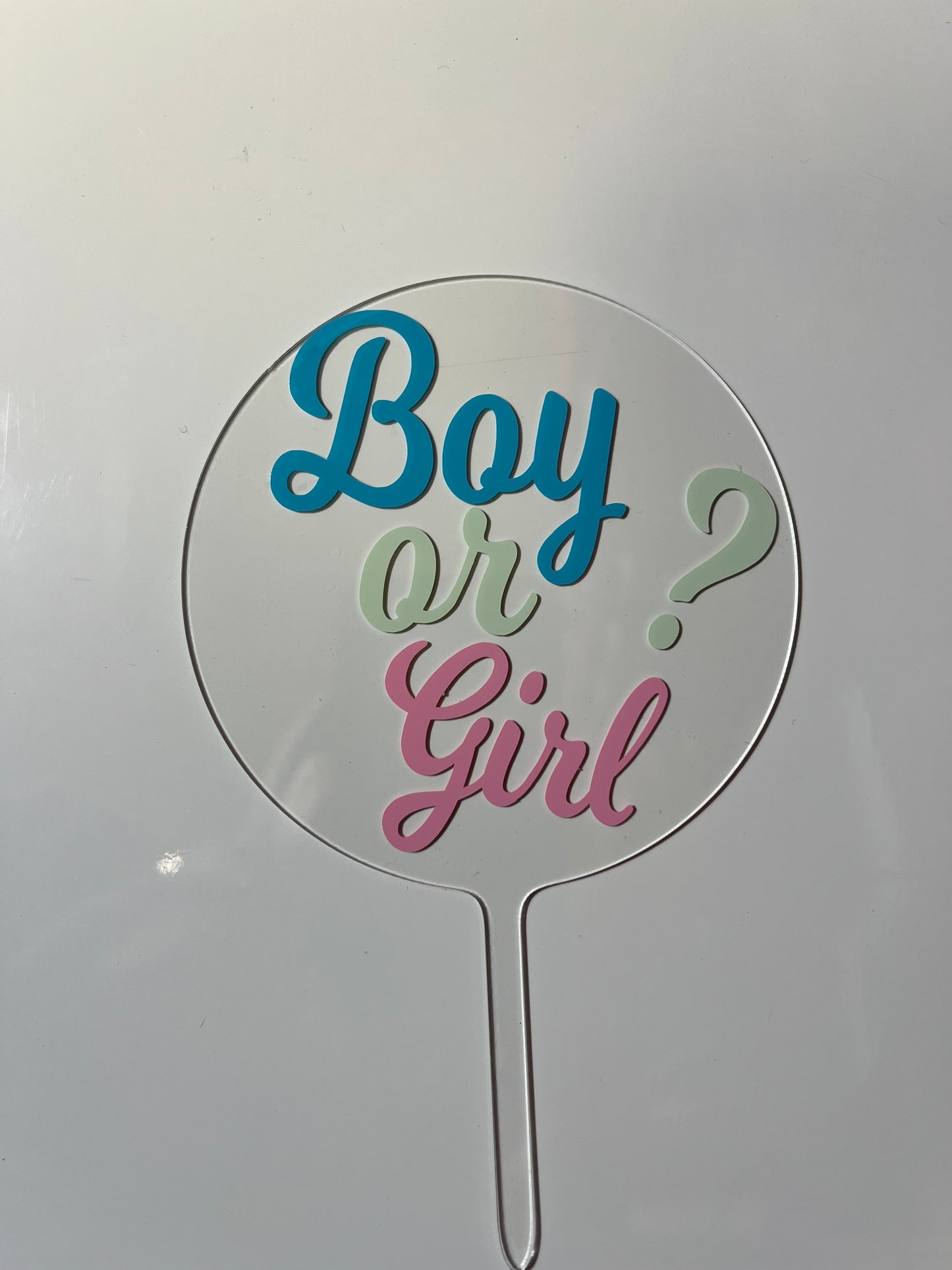 Topper gâteau « boy or girl ».