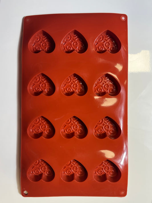 Moule silicone cœur motif arabesque