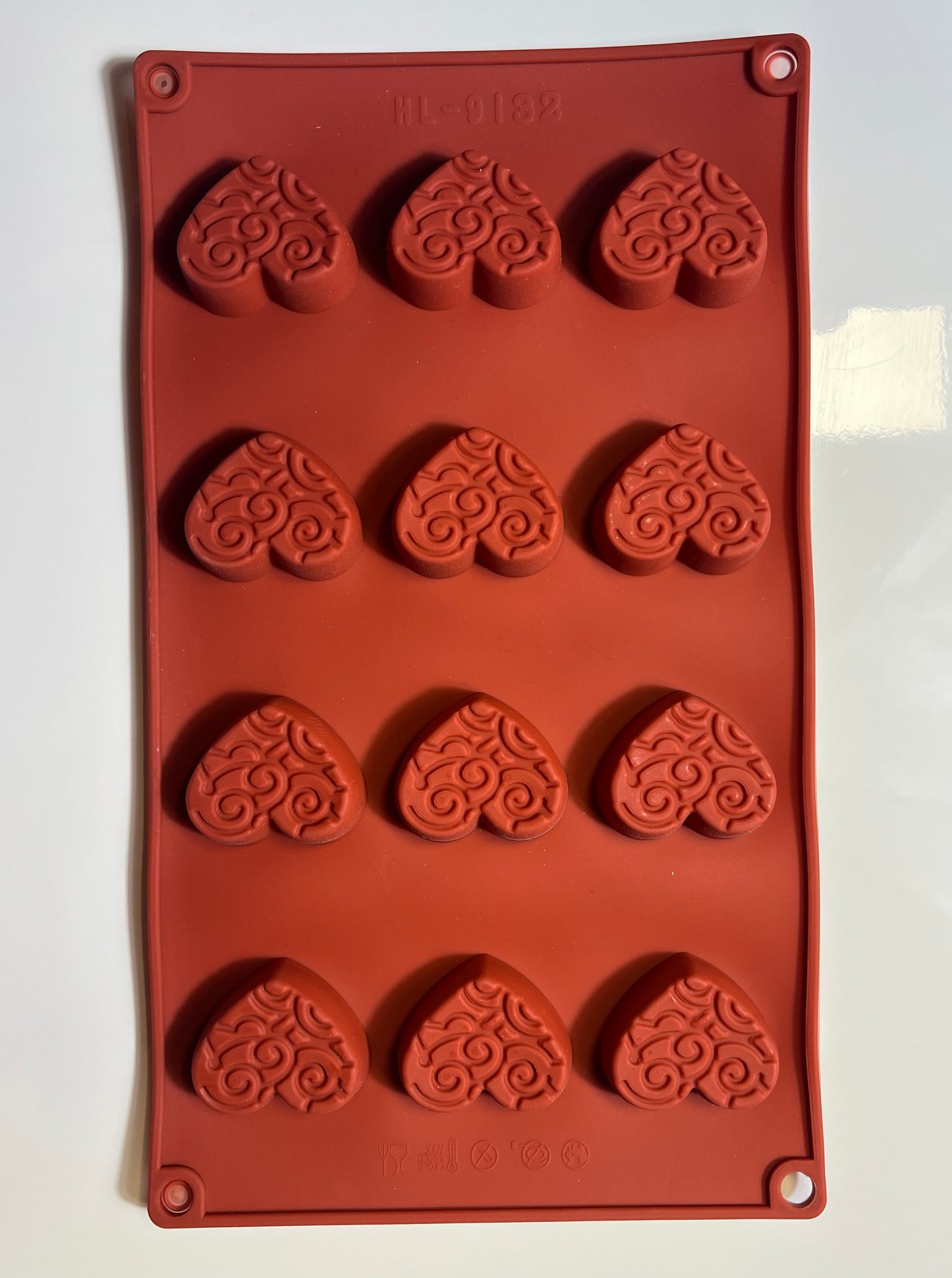 Moule silicone cœur motif arabesque