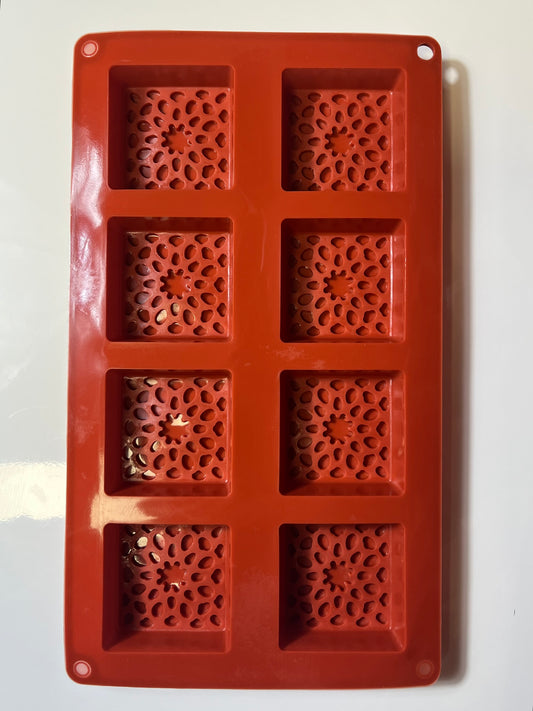 Moule silicone 8 carrés à motif