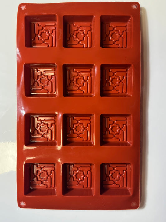 Moule silicone carré arabesque