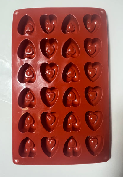 Moule silicone 24 mini savarins coeur