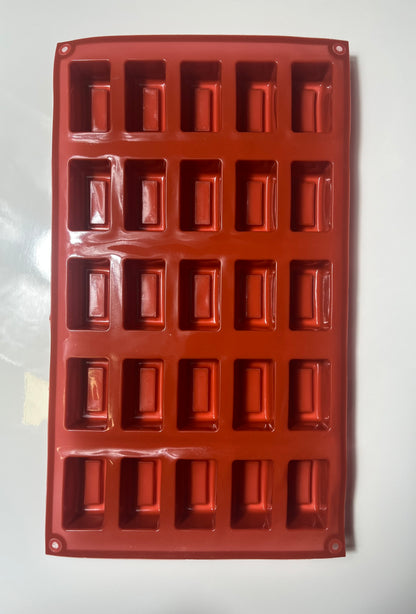Moule silicone 25 mini savarins rectangle