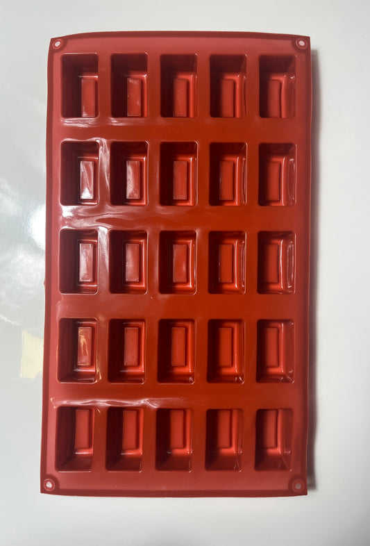 Moule silicone 25 mini savarins rectangle