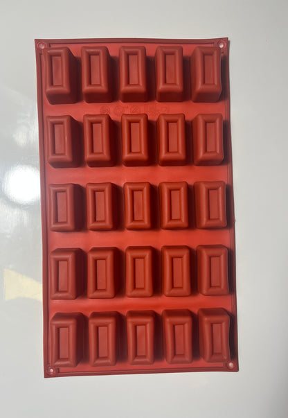 Moule silicone 25 mini savarins rectangle