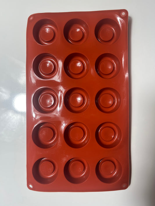 Moule silicone 15 savarins ronds