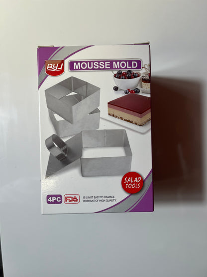 Kit 3 cadres carrés entremet individuel avec poussoir.