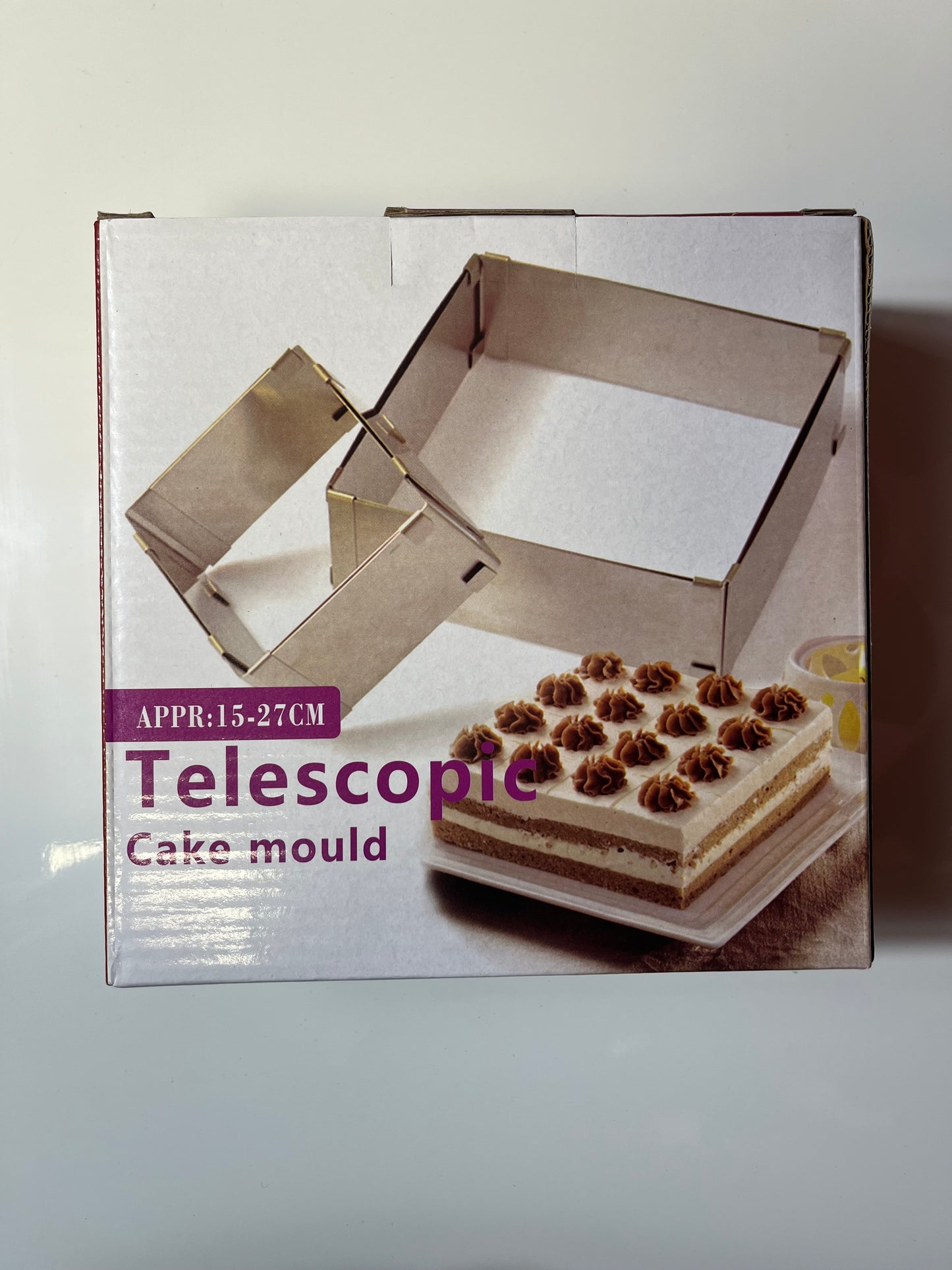 Cercle à gâteau extensible forme carré 15-27 CM